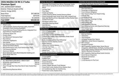 2026 Mazda Mazda CX-90 3.3 Turbo Premium