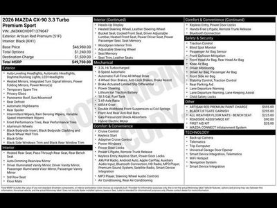 2026 Mazda Mazda CX-90 3.3 Turbo Premium Sport AWD