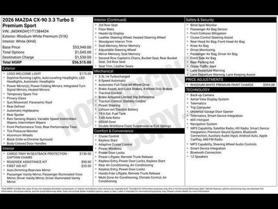 2026 Mazda Mazda CX-90 3.3 Turbo S Premium Sport AWD