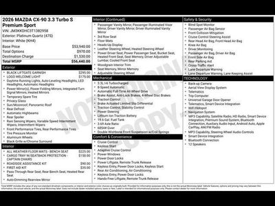 2026 Mazda Mazda CX-90 3.3 Turbo S Premium Sport AWD