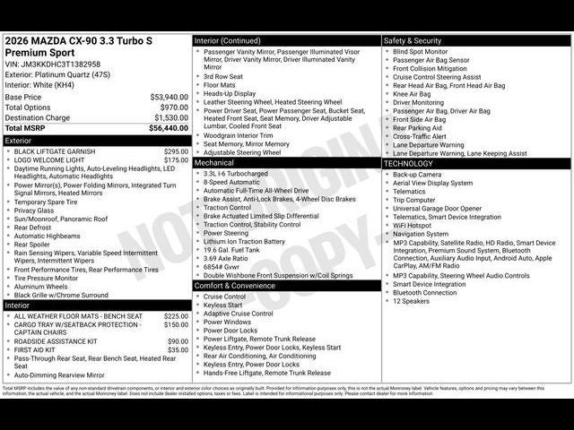 2026 Mazda Mazda CX-90 3.3 Turbo S Premium Sport AWD