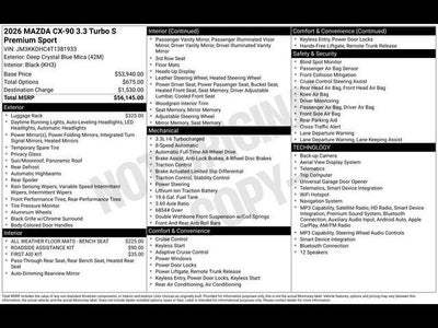 2026 Mazda Mazda CX-90 3.3 Turbo S Premium Sport AWD