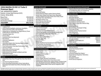 2026 Mazda Mazda CX-90 3.3 Turbo S Premium Sport AWD