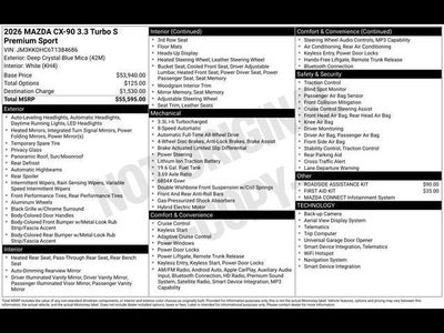 2026 Mazda Mazda CX-90 3.3 Turbo S Premium Sport AWD