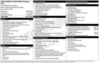 2026 Mazda Mazda CX-90 Plug-In Hybrid Premium Plus AWD