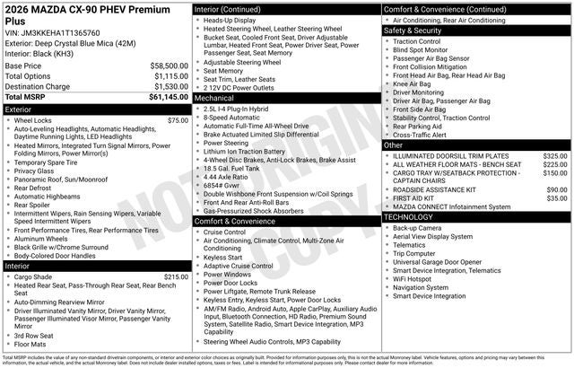 2026 Mazda Mazda CX-90 Plug-In Hybrid Premium Plus AWD