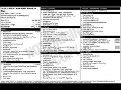 2026 Mazda Mazda CX-90 Plug-In Hybrid Premium Plus AWD