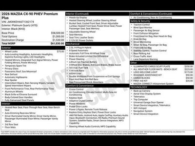 2026 Mazda Mazda CX-90 Plug-In Hybrid Premium Plus AWD