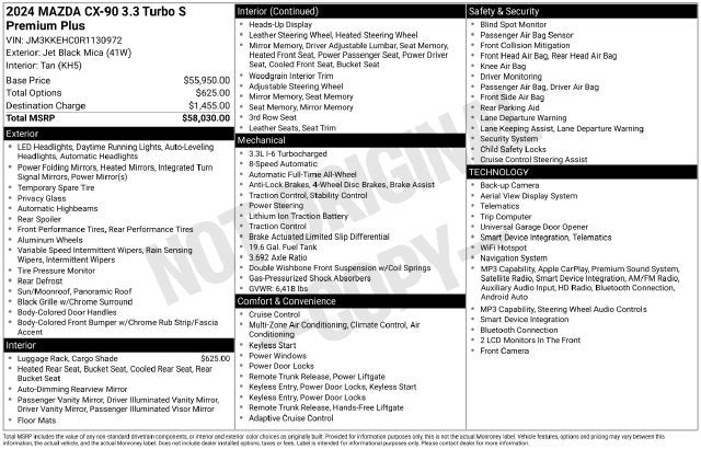 2024 Mazda Mazda CX-90 3.3 Turbo S Premium Plus