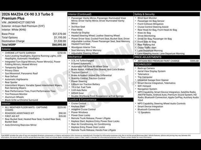 2026 Mazda Mazda CX-90 3.3 Turbo S Premium Plus AWD