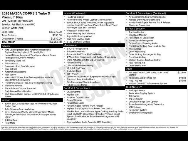 2026 Mazda Mazda CX-90 3.3 Turbo S Premium Plus AWD