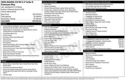 2026 Mazda Mazda CX-90 3.3 Turbo S Premium Plus AWD