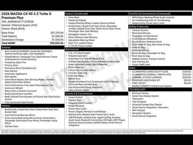 2026 Mazda Mazda CX-90 3.3 Turbo S Premium Plus AWD