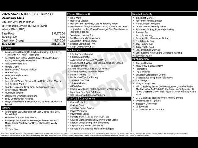 2026 Mazda Mazda CX-90 3.3 Turbo S Premium Plus AWD