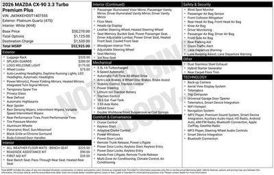 2026 Mazda Mazda CX-90 3.3 Turbo Premium Plus AWD