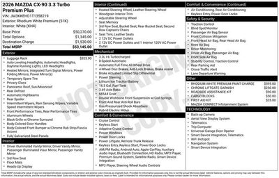 2026 Mazda Mazda CX-90 3.3 Turbo Premium Plus AWD