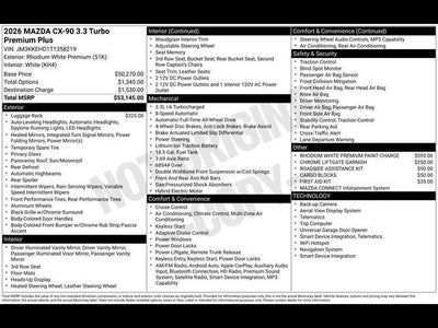 2026 Mazda Mazda CX-90 3.3 Turbo Premium Plus AWD