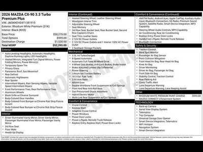 2026 Mazda Mazda CX-90 3.3 Turbo Premium Plus AWD