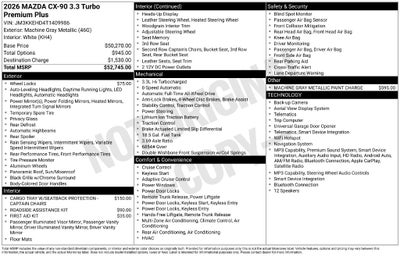 2026 Mazda Mazda CX-90 3.3 Turbo Premium Plus