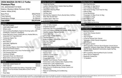 2026 Mazda Mazda CX-90 3.3 Turbo Premium Plus AWD