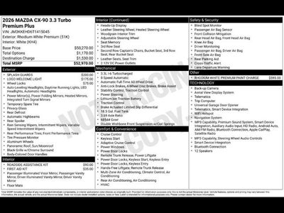 2026 Mazda Mazda CX-90 3.3 Turbo Premium Plus AWD