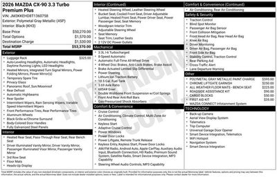 2026 Mazda Mazda CX-90 3.3 Turbo Premium Plus AWD