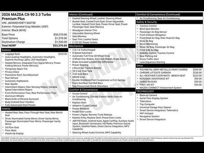 2026 Mazda Mazda CX-90 3.3 Turbo Premium Plus AWD
