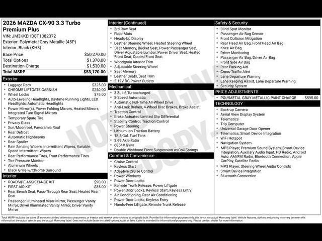 2026 Mazda Mazda CX-90 3.3 Turbo Premium Plus AWD