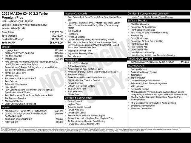 2026 Mazda Mazda CX-90 3.3 Turbo Premium Plus AWD