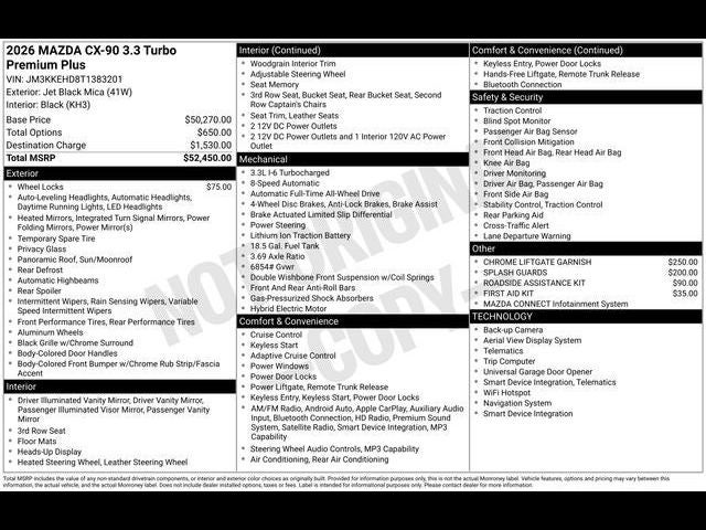 2026 Mazda Mazda CX-90 3.3 Turbo Premium Plus AWD