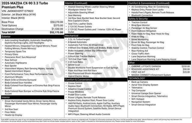 2026 Mazda Mazda CX-90 3.3 Turbo Premium Plus AWD