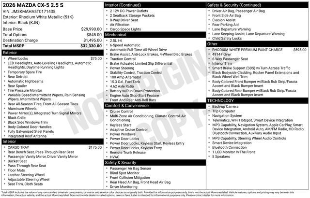 2026 Mazda Mazda CX-5 2.5 S AWD