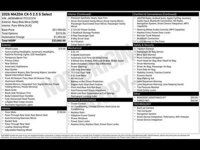 2026 Mazda Mazda CX-5 2.5 S Select AWD
