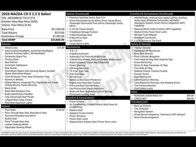 2026 Mazda Mazda CX-5 2.5 S Select AWD