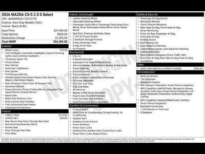 2026 Mazda Mazda CX-5 2.5 S Select AWD