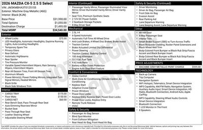 2026 Mazda Mazda CX-5 2.5 S Select AWD