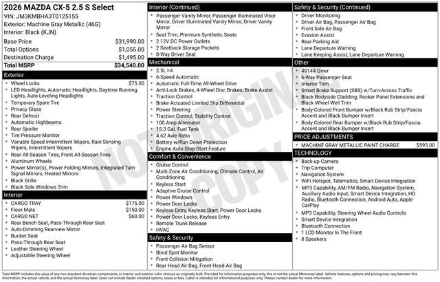 2026 Mazda Mazda CX-5 2.5 S Select AWD
