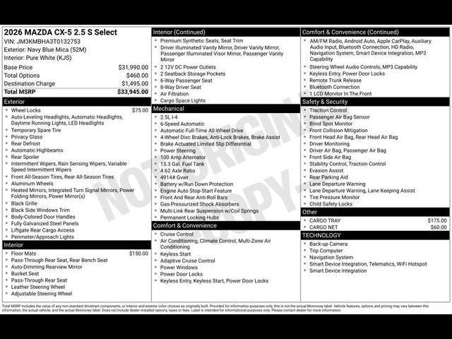 2026 Mazda Mazda CX-5 2.5 S Select AWD