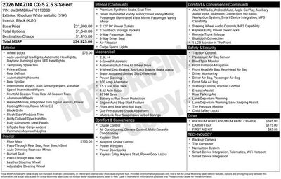 2026 Mazda Mazda CX-5 2.5 S Select AWD