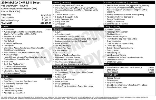 2026 Mazda Mazda CX-5 2.5 S Select AWD