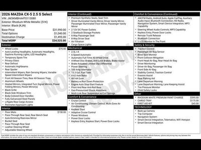 2026 Mazda Mazda CX-5 2.5 S Select AWD