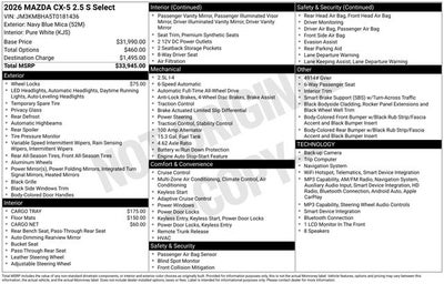 2026 Mazda Mazda CX-5 2.5 S Select AWD