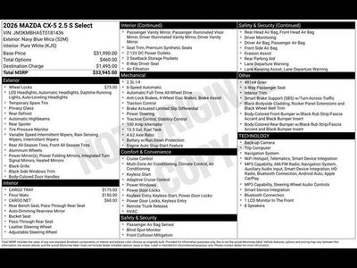 2026 Mazda Mazda CX-5 2.5 S Select AWD