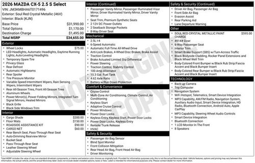2026 Mazda Mazda CX-5 2.5 S Select