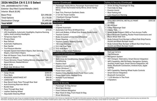 2026 Mazda Mazda CX-5 2.5 S Select AWD