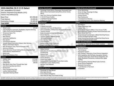 2026 Mazda Mazda CX-5 2.5 S Select AWD