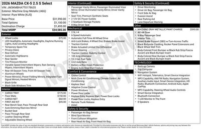 2026 Mazda Mazda CX-5 2.5 S Select