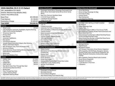 2026 Mazda Mazda CX-5 2.5 S Select AWD