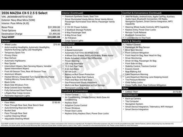 2026 Mazda Mazda CX-5 2.5 S Select AWD