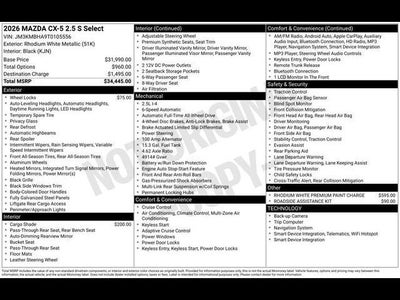 2026 Mazda Mazda CX-5 2.5 S Select AWD